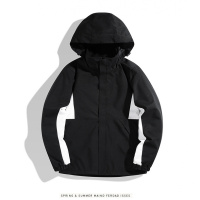 户外运动双面穿冲锋衣男款外套单款耐磨防水登山旅行连帽夹克男装