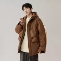 男装秋冬季黑金石墨烯情侣棉衣男女同款潮牌百搭连帽工装棉服外套