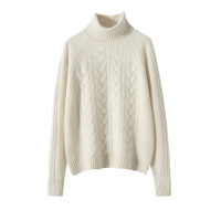 七针重工绞花山羊绒衫女针织打底衫高领厚款保暖长袖毛衣套头内搭