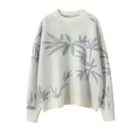 中国风山羊绒衫女针织打底衫宽松厚款提花毛衣内搭长袖套头秋冬款