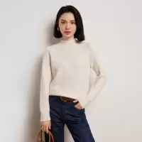 半高领羊绒衫女纯色山羊绒冬季针织休闲纯色打底衫套头内搭毛衣灰