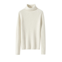 山羊绒衫女士高领抽条修身显瘦气质内搭针织打底衫纯色毛衣简约