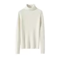 山羊绒衫女士高领抽条修身显瘦气质内搭针织打底衫纯色毛衣简约