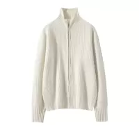 年秋冬季女士新款羊绒针织衫针织衫开衫毛衣圆领韩系气质坑条