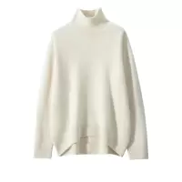 王菲同款羊绒衫女秋冬加厚高领短款羊毛针织软糯宽松慵懒打底毛衣