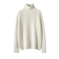 纯色山羊绒衫女针织打底衫插肩袖元宝针长袖高领上衣宽松显瘦厚款