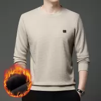 加绒卫衣男冬季新款圆领套头时尚加厚保暖舒适长袖T恤男士打底衫