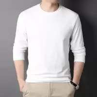 双面德绒圆领男士打底衫秋冬季新款青年纯色保暖长袖卫衣男