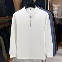 拉链长袖纯色男士打底衫秋季新款休闲立领商务长袖t恤男