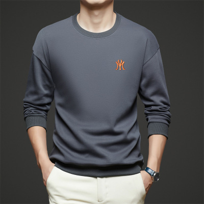 秋季新款棉质卫衣男圆领套头青年韩版潮流宽松休闲上衣男士打底衫