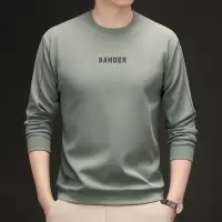 简约日常休闲男士卫衣秋季新款圆领印花时尚长袖打底衫男