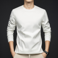 重磅270克长袖T恤男秋季新款液氨棉品质白T细腻柔软打底衫男