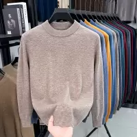 主推360克100%澳毛羊毛衫男秋冬新款半高领纯羊毛打底毛衣男