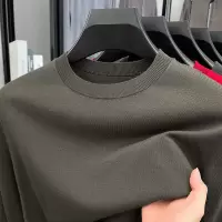 含羊毛蚕丝圆领毛衣男秋季薄款长袖纯色针织打底男士羊毛衫