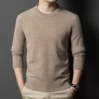 濮院羊毛衫工厂冬季厚款435克羊毛衫男全羊毛圆领纯色毛衣男打底