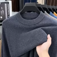 主推360克100%澳毛羊毛衫男秋冬新款半高领纯羊毛打底毛衣男