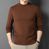 濮院羊毛衫可机洗精纺澳毛毛衣男秋冬季新款半高领男士羊毛衫