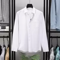 100%纯棉男士衬衫水洗津纺秋季新款真口袋翻领长袖衬衣男