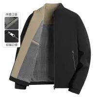 新款男式立领夹克衫中青年商务休闲简约外套爸爸装夹克男外套