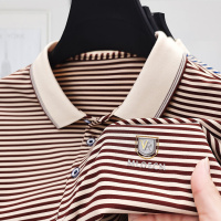 Polo领衬衫男装长袖条纹男士polo衫商务休闲春秋装上衣潮