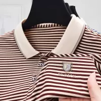Polo领衬衫男装长袖条纹男士polo衫商务休闲春秋装上衣潮