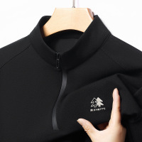 春秋季薄款休闲半高领拉链卫衣时尚百搭长袖T恤男装