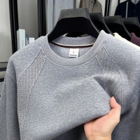 棉质长袖T恤男春秋新款圆领卫衣男士内搭上衣重磅打底衫男款