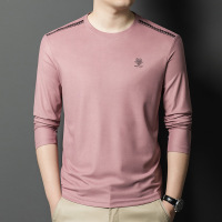 气质简约圆领时尚百搭男士纯色上衣秋季新款韩版商务休闲T恤