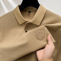 秋冬季长袖带领T恤男高端简约宽松Polo衫男T恤棉休闲男士T恤