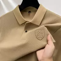 秋冬季长袖带领T恤男高端简约宽松Polo衫男T恤棉休闲男士T恤