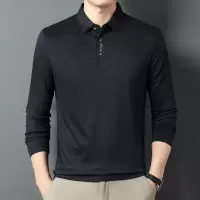 秋冬新款男士长袖T恤衫商务休闲纯色舒适打底衫男爸爸装