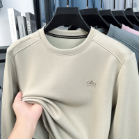 秋季男士长袖T恤新款中年潮流高级感休闲圆领百搭卫衣男上衣