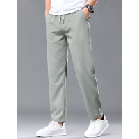 新款夏天中老年男装裤子休闲裤 冰丝凉感速干透气直筒 轻商务男裤
