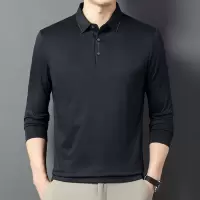 秋季男士长袖T恤翻领新款休闲polo衫男士数字印花