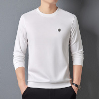 秋新款长袖T恤男士圆领打底衫纯色潮流薄款韩版时尚百搭上衣