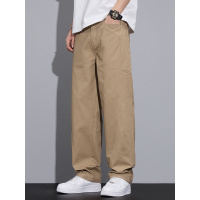 美式工装男士纯棉休闲裤男高档潮流宽松垂感阔腿帅气直筒运动长裤