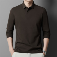 长袖T恤男士秋季新款韩版休闲polo领中青年翻领薄款纯色上衣
