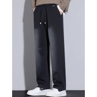 ·春秋款垂感直筒裤男中厚款松紧腰青年大码运动 抽绳休闲裤