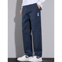 [新款秋冬]男士休闲裤 加厚直筒宽松纯色商务通勤长裤 潮牌男装