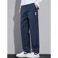 [新款秋冬]男士休闲裤 加厚直筒宽松纯色商务通勤长裤 潮牌男装