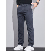 六兜设计商务休闲裤男 春秋新款修身莱赛尔天丝弹力直筒 通勤长裤