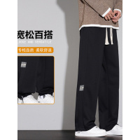 支持男士抽绳休闲裤新款宽松直筒一裤两穿设计阔腿运动裤