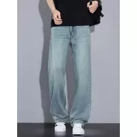 新款莱赛尔天丝牛仔裤男款百搭显瘦垂顺柔软休闲中腰简约男裤