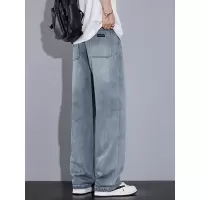 欧美男士牛仔裤新款莱赛尔宽松时尚显瘦立体百搭休闲天丝长裤