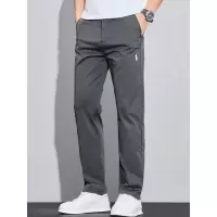 男士直筒休闲裤春秋款加厚弹力修身长裤商务潮牌刺绣男裤新款