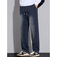 秋冬男裤宽松垂感抽绳设计大码男装潮牌 直筒运动休闲裤 新款