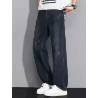 支持宽松直筒牛仔裤复古潮牌青少年休闲痞帅男裤