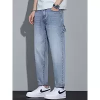 新款男士牛仔裤港风复古哈伦裤宽松青年休闲裤百搭通勤老爹裤