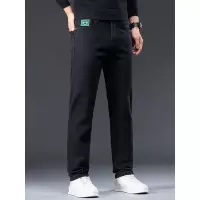 潮流欧版修身裤男春秋款弹力简约轻商务百搭小直筒黑色牛仔裤