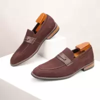 大码新款韩版潮流复古真皮拼英伦风百搭豆豆鞋懒人一脚蹬乐福